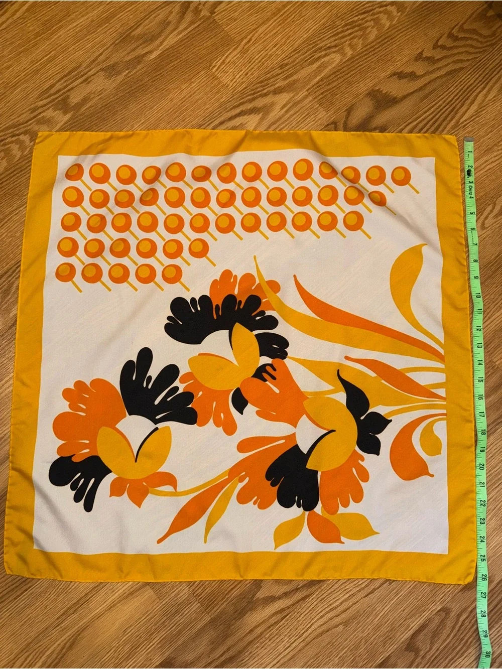 Vintage 1970s‎ Abstract Scarf 26” square